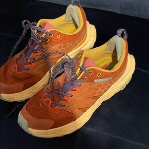 Hoka Athletic Shoes in Orange and Yellow